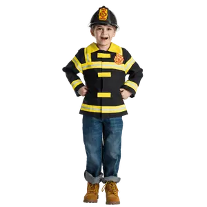 Kids' Firefighter Costume Dress | Fireman Jacket & Hat Boys Costume For Halloween, Role Play , Pretend Play Fun, Theme Party & Cosplay Costume Party
