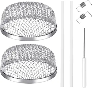 2 Pack RV Furnace Vent Screen, Bug Screens Heater Vent Cover for Camper with Installation Tool and Silicone Rubber, 2.8 x 1.3 Inch