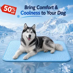 Portable Pet Cooling Mat - Foldable Ice Silk Pad for Dogs & Cats, Indoor-Outdoor Use, Calming Comfort Bed for Puppies, Stylish Dog Bed for Living Room & Bedroom winter warm doggy washable