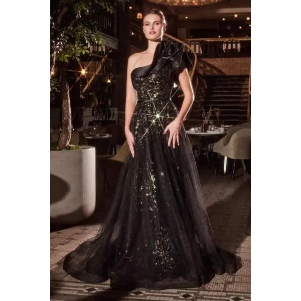 Cinderella Divine -CB157 Layered tulle & satin shoulder Ball Gown