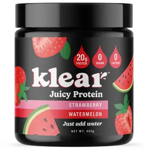 Klear - Clear Protein Powder | Strawberry Watermelon Flavor | Lactose-Free Protein Powder | 20g Protein Whey Isolate | 0 Sugar | 16 Servings | Keto-Friendly | Juicy & Refreshing for Muscle Recovery Healthcare Dietary