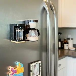 Set of 2 Mini Coffee Machine Fridge Magnet Black & White Retro Design Plastic Kitchen Decor Gift for Coffee Lovers Lightweight Realistic Look Decoration