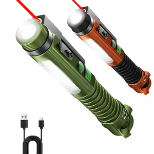 PASIION EDC Flashlight Rechargeable,800 Lumen Small Flashlight with Magnetic Clip & Base, 11 Modes LED Flashlight,Glass Breaker&Bottle Opener, USB-C Flashlight for Working,Home and Emergency, Multifunctional Flashlight