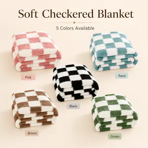 【Mid Year Sale、Deals For You、Restock、Deals For You Days】Checkered Fleece Soft Fuzzy Throw Blankets for Bed, Checkered Blanket Luxury Home Decor, Plush Softness Inspired By Our Heritage - Instantly Familiar, Endlessly Cozy.