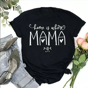 "Home Is Where Mama Is" Sentimental T-Shirt – Sweet Motherhood Graphic Tee, Premium 100% Cotton Comfort Top