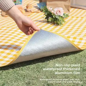 Factory direct sales picnic mat three-layer thickened outdoor camping tent floor mat spring outing seat cushion waterproof lawn mat