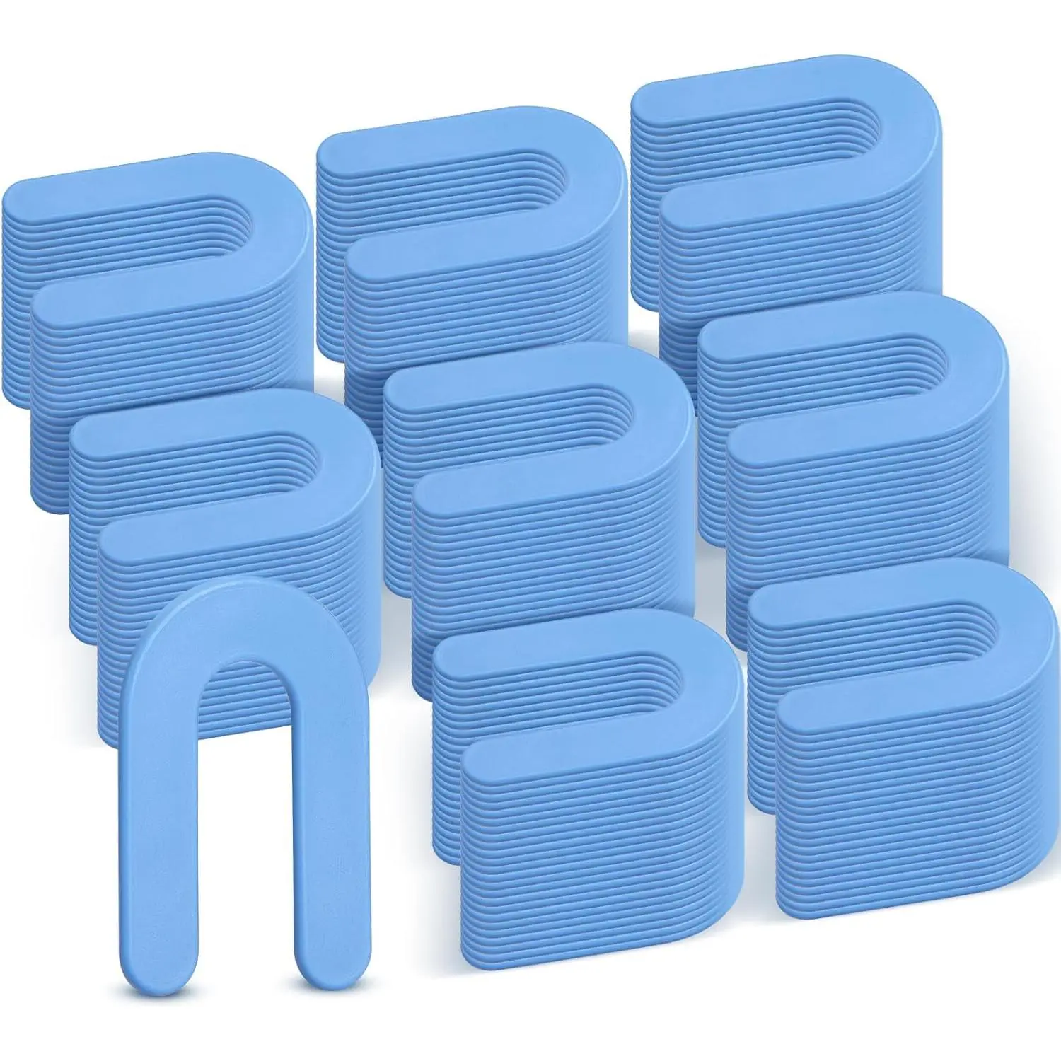1500 Pcs Horseshoe Shims Tile Spacers Blue Tile Spacers 1/16 Inch Structural U Shape Plastic Shims for Leveling