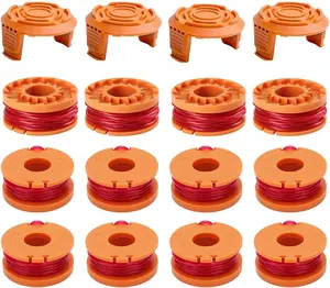 16 Pack Auto Feed Spool .065 10ft String Trimmer Spool Grass Line Compatible with Worx WA0010 WA0004 WG151 WG154 WG155 WG160 WG163 WG170 WG175 WG180 Weed Wacker Eater String with WA6531 GT Spool Cap