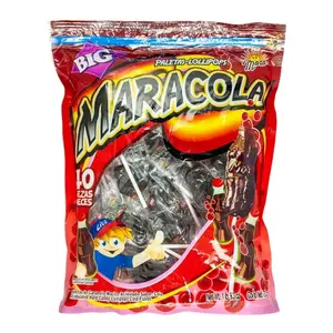 MARA COLA  - Cola Flavored Acidulated Hard Candy Lollipops / 40 pieces Bag /