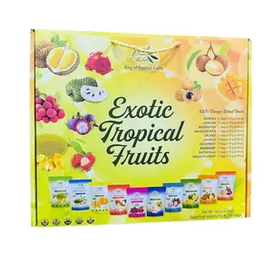 Chavi Freeze-Dried Exotic Tropical Fruit Snack Gift Box - 10 Bags of Natural, Vitamin-Packed Dried Snacks
