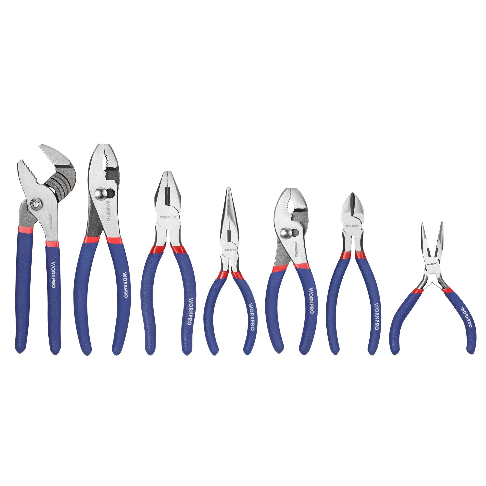 #fathersdaygift WORKPRO 7-Pack Pliers Set with Groove Joint, Long Nose, Slip Joint, Linesman, and Diagonal Pliers for DIY & Home Use