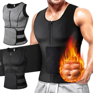 Men's Sauna Sweat Vest,Men Workout Tops,Sleeveless Waist Trainer With Zipper Undershirt,Sports Workout Excecise Tank Tops Menswear