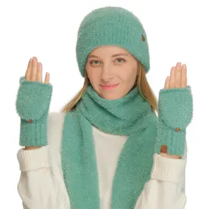 C.C Luxe Metallic Eyelash Knit Mittens for Women – Ultra-Soft Winter Gloves with Shimmering Metallic Threads, a Touch of Elegance & Warmth short glove