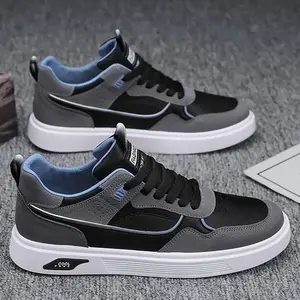 Men's Skateboarding Shoes Casual Lace-up Sneakers - Solid Color Low Top PU Trainers, All-Season Round Toe Footwear with Fabric Inner, PVC Sole, Cloth Insole - For Men - Suitable for Everyday Wear, Skateboarding, and Casual Activities - Gift for Te