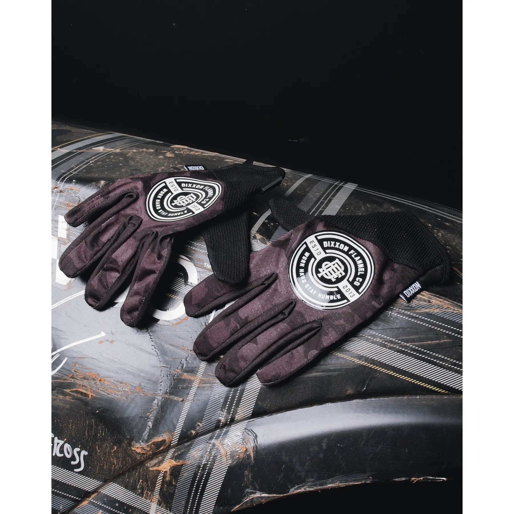 DFC Black Camo Moto Gloves