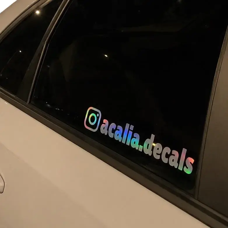 2x Personalized Instagram Sticker Vinyl Decal Customizable IG Username JDM Design for Car Windows Vehicle Exterior Decoration Waterproof Oracal Vinyl 1.5" x 9", Car Accessories