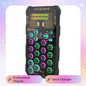 Hosabely SK9 handheld mini soundcard,voicechangerrecording set - suitable for various typesof mobilephonemodels and computers, equipped withprofessional chipsetcan be used for gamingsingingmicrophone mini microphone Portable Audio Interface podcast