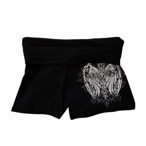 Angel wings foldover mini shorts