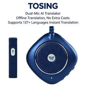 TOSING Dual-Mic AI Language Translator Device, 137+ Languages Real-Time Translation, Compact Design, Built-In Battery, 5GB Storage, for Travel & Business, US Stock, Free AI Activation
