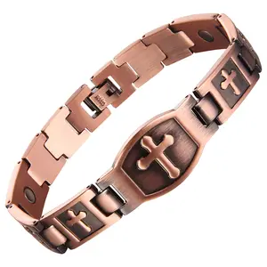1pc Magnetic Bracelets For Men, Copper Bracelets For Men,, Men's Bracelets For Jewelry Gift With Adjustable Sizing Tool