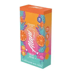 Alani Nu ORANGE KISS Energy Sticks | Energy Drink Powder | 200mg Caffeine | On-The-Go Drink Mix | Biotin, B Vitamins | Zero Sugar |10 Calories or less per 5.8G Packet | 10 Pack