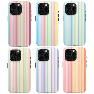 Soft and Vibrant striped dual-layer protective case, Magsafe Compatible, a sturdy and durable protective case, suitable for iPhone 17/16/15/14/13/12 ProMax/Plus/Pro, Samsung Galaxy S26/S25/S24 Ultra series, Summer phone case, Beach Phone Case, Gift
