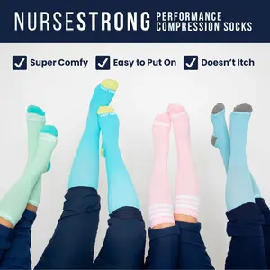 NURSESTRONG Performance Compression Socks - 20-30mmHg Best Socks for Nurses - Super Comfy Stockings for Nursing Students