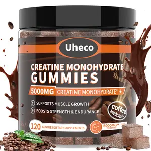 Uheco Coffee Flavor Creatine Monohydrate Gummies 5000mg for Men & Women,Contains L-Taurine + Vitamin B12, Betaine, L-Citrulline for Improve Exercise Endurance, Muscle Strength -120 Count