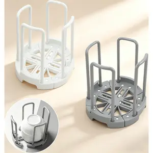 [HUOMAQFAN]  2Pcs Adjustable Dish Drying Rack, Kitchen Countertop Plate Bowl Organizer, Cabinet Shelf Storage Holder