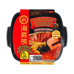 Haidilao Vegetarian Self-Heating Hot Pot - Tomato Flavor with Plant-Based Meat & Lunch Meat (390g) - Instant Vegan Meal