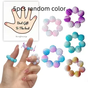 5 PCS Sensory Spiky Rings Fidget Massage Ring for Adults Must Have for Office Workers Stress Anxiety Relief Tool Textured Acupressure Rings for Home Office School Travel Stress Relief Fidgeting Christmas Stocking Stuffers New Year Gifts