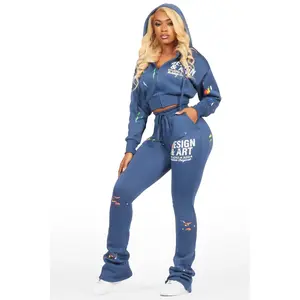 Kristiane Navy Crop Super Stacked Trackset