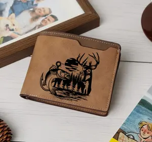 Outdoorsman's Personalized Wallet, Deer, Fish, Forest, hunters, fishermen, outdoor enthusiasts, gift, Hunting, Fishing, Adventurous Craft leather wallet,Slim Wallet,Minimalist,Men’s Wallet,Card Holder,Trendy 2025,Luxury