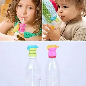 2 Piece Children Water Cup Lids, Leak-Proof Juice Soda Beverage Bottle Caps with Straw, Safe Drinking Straw Cup Lid, Perfect for Kids, Holiday Gifts, Drinkware