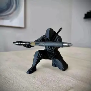 3D Printed Samurai Pen Holder Desk Organizer, Holds Pens Pencils, Dark Ninja Style, Creative Gift for Boyfriend Colleague Friend, Desk Accessories