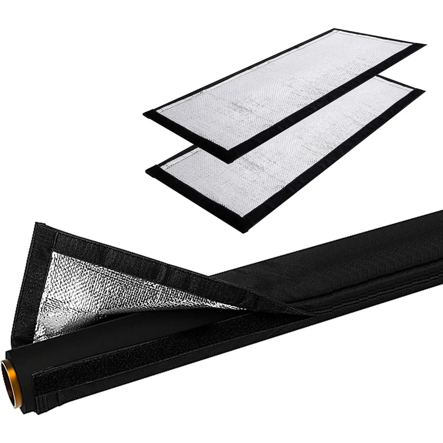 2 Pcs 3 Layers Outdoor Pipe Cotton Insulating Tube, 24 x 8 Inch 600D Water Pipe Insulation Wrap, Universal Winter Pipes Insulation Sleeve for Freeze Protection