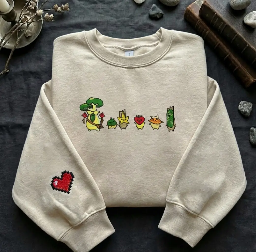 Embroidered  Zel..da Korok Hoodie and Sweatshirt, Hylian Crest Hoodie, Tears of the Kingdom Gamer Gift for Nintendo Fans