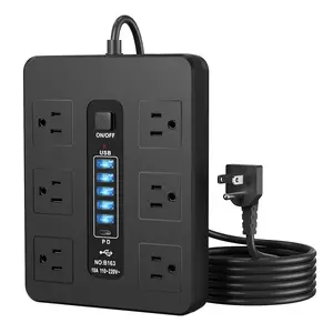 Power Strip Us Plug 12 Port USB C PD Charging, Multi Outlet Desk Power Solution, 78 Inch Cord for Office, Ideal for Home & Office Use