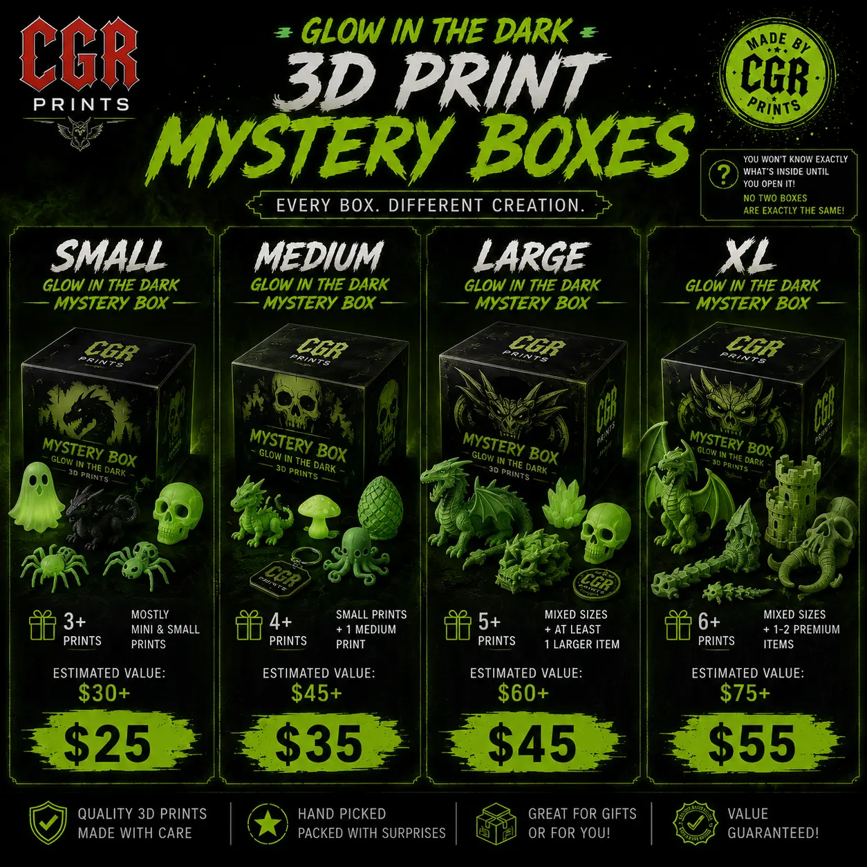 GLOW IN THE DARK 3D PRINT MYSTERY BOX