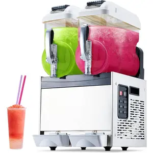 Commercial Slushy Machine, 12L Double Tank Frozen Drink Margarita Machine Smoothie, Self-Cleaning, 700W Stainless Steel Slushy Machine for Snow Melts, Cocktails, Homes, Coffee Shop, Restaurants