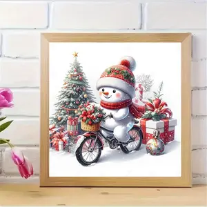 Christmas Snowman Diamond Painting Kit, Adult Art Craft Set, Frameless DIY 5D Diamond Art, Beginner Home Decor Wall Decoration