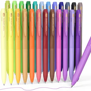 Four Candies Quick Dry Ink Colored Pens Set, 12/24Colors Retractable Gel Pen, 0.7mm Fine Point Colorful Pens for Note Taking & Drawing, Colored Gel Pens with Comfort Grip for Office, School & Home