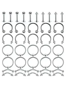 Nose Ring Set, Stainless Steel Nose Ring, Nose Piercing Jewelry, Body Jewelry for Women & Men, Trendy All-match & Exquisite Jewelry for Birthday Gift