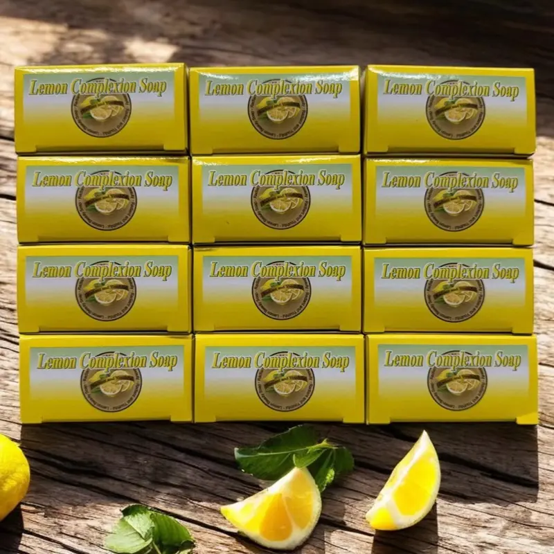 Lemon Complexion Soap Bars for Body Care & Skin Tone Improvement - 12-Pack for Sensitive Skin, 1500g Total, Cleanser, Bath Soap, 12 Pieces, Daily Wash, Multi-Pack, Natural Bar Soap, Cleansing