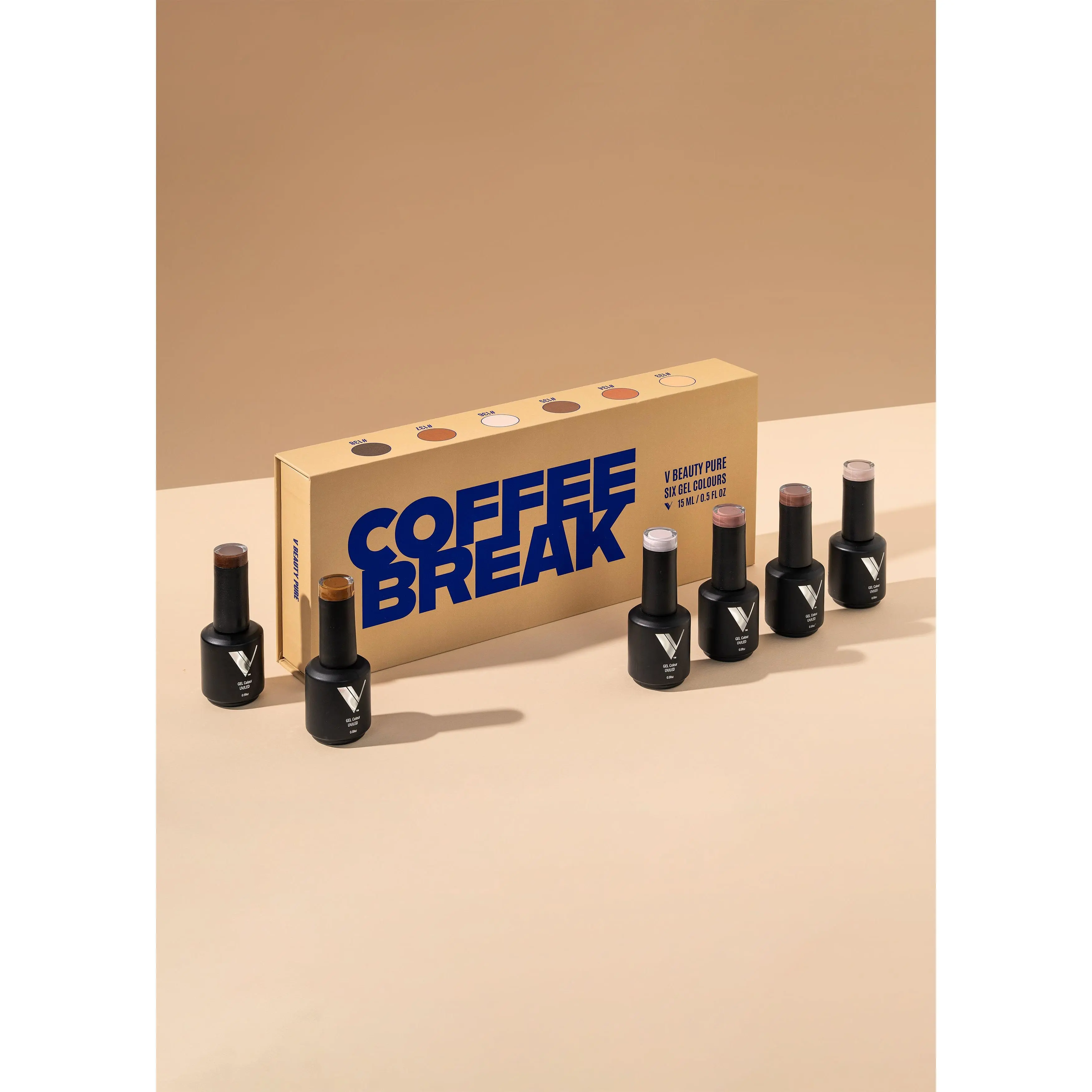 V Beauty Pure Gel Nail Polish - Coffee Break Collection, Durable Shellac Nail Polish for Manicure, Beauty & Personal Care Cosmetic