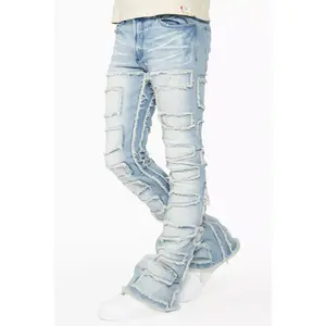 Shake Light Blue Stacked Flare Jean