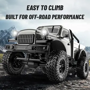 Front Simulated Headlights Design RC Crawler Truck, 4WD Off-Road Vehicle with Proportional Throttle, Realistic Pickup Model, 2.4G Remote Control Car for Adults & Kids 12+
