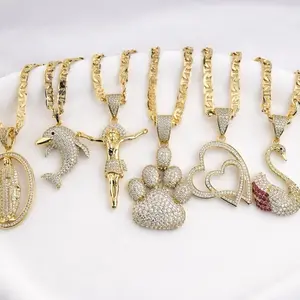 Mariner Chain 6mm Wide 20 Inches Long with Various Pendants for You to Choose From Including Heart Dolphin and Cat Designs Personalized Necklace