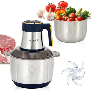 Stainless Steel Food Processor, 5L Electric Meat Grinder, Vegetable Chopper, Fruit Juicer, 500W Multifunctional Kitchen Appliance, Designed for Family Cooking