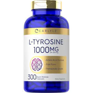 Carlyle L Tyrosine Capsules 1000mg | 300 Count | Therapeutic Grade | For Men and Women | Non-GMO & Gluten Free Supplement